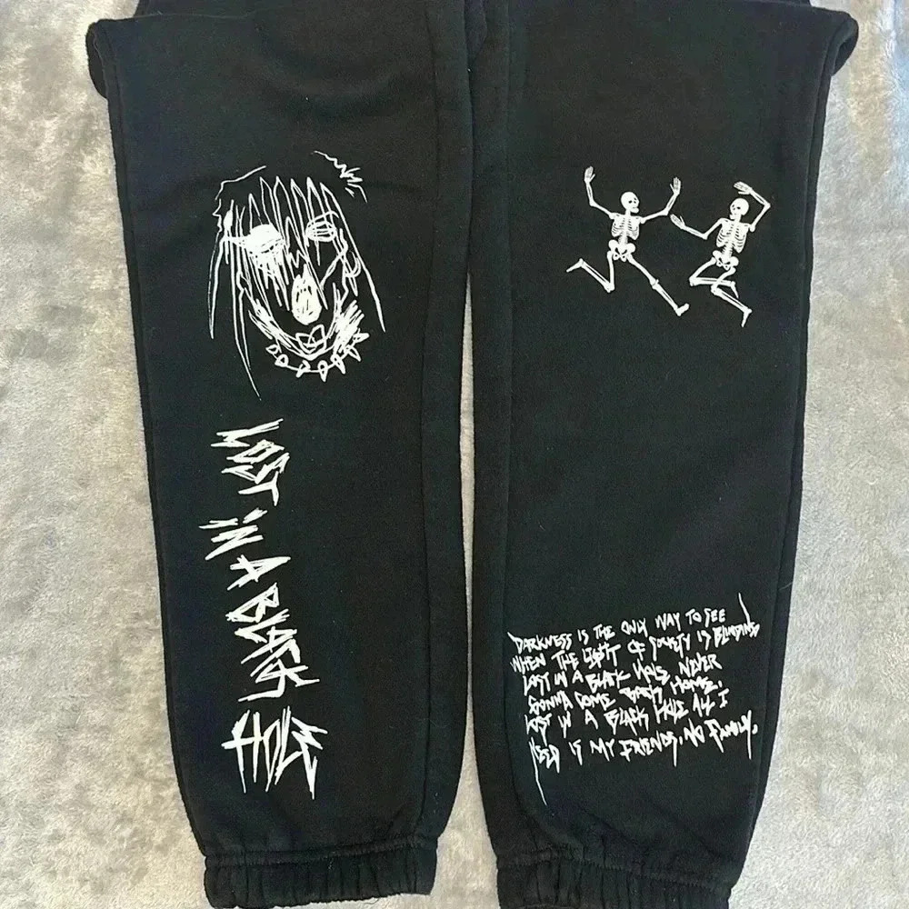 ⭐️ Forever 21 - Black  Halloween Joggers/Sweatpants. Size 9/10